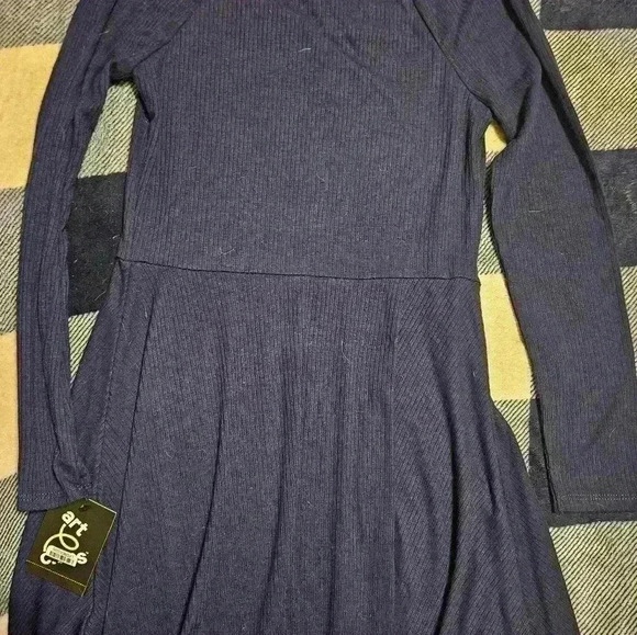NWT Art Class Girls Navy Blue Long Sleeve V Neck Dress Size Medium - Picture 8 of 8